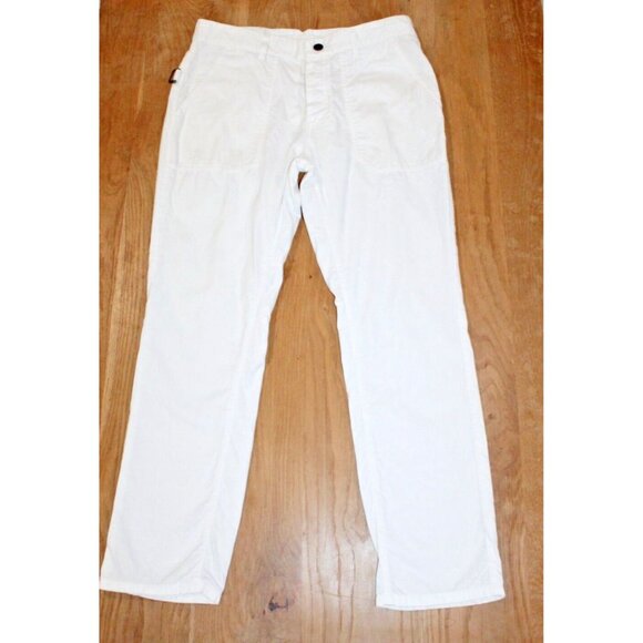ZADIG & VOLTAIRE Eliot Boyfriend Crop High Rise Pants Button Fly Size 38 White - Picture 1 of 9